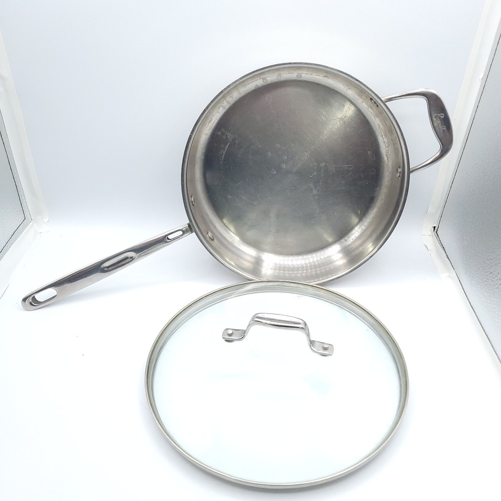 Emeril 3 Qt Saute Pan w/ Lid 10 Inch Copper Core Stainless Steel Skillet Frying